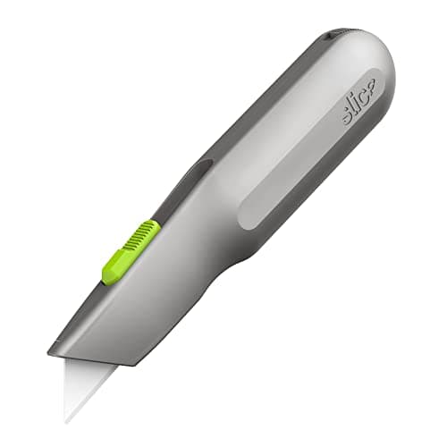 Image of Slice 10491 Utility Knife, Finger Friendly Ceramic, Auto Retracts for Safety, Heavy Metal Handle, Comfortable Grip, Stores Extra, Ambidextrous, Easy Change, Non-Locking Blade