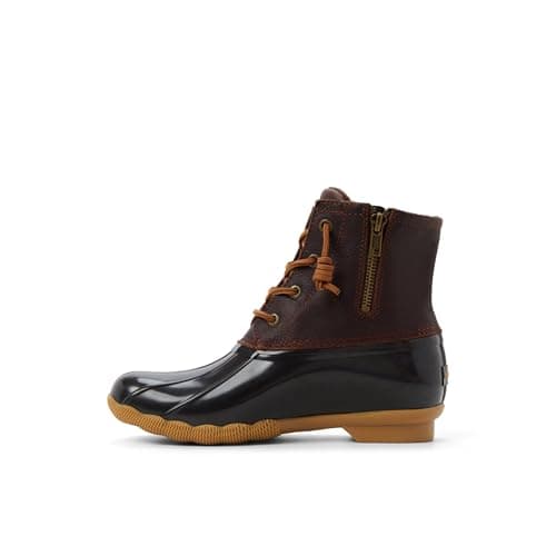 Image of Sperry Women's Saltwater Duck Boot Ankle, Dark Brown/Tan, 10 UK