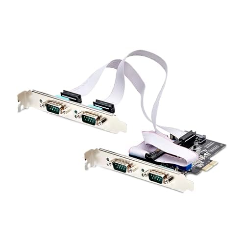 Image of StarTech.com 4-Port Serial PCIe Card, Quad-Port PCI Express to RS232/RS422/RS485 DB9 Serial Card, Standard/Low-Profile Brackets, 16C1050 UART, ESD Protection, Windows/Linux (PS74ADF-SERIAL-CARD)