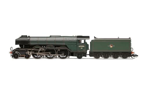 Image of Hornby TT:120 Steam Train - TT3006M BR Class A3 4-6-2 60084 'Trigo' - Era 5 TT Gauge Locomotives for Train Set, Engine Models for Adults - 1:120 Scale Model Gift, Green