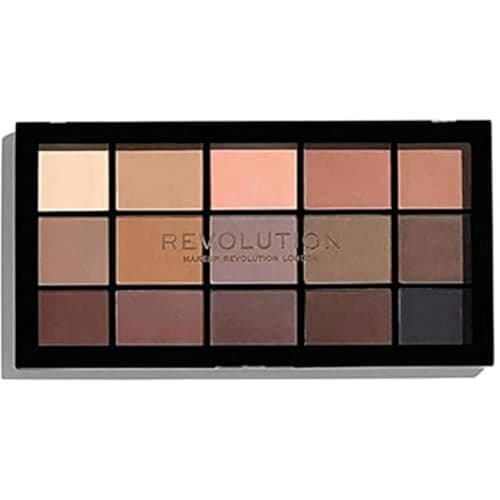 Image of Makeup Revolution Reloaded Eyeshadow Palette, Matte Eye Colours, 15 Shades, Basic Mattes, 16.5g