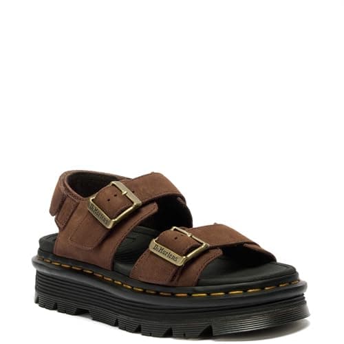 Image of Dr. Martens womens Zebzag Sandal, Sepia Brown Tumbled Nubuck, 7