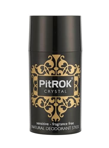 Image of PitROK Original Crystal Natural Deodorant Stick 1x100g. Refillable 'Push-Up' Format. Vegan, Cruelty Free, Fragrance Free. Sensitive Skin.