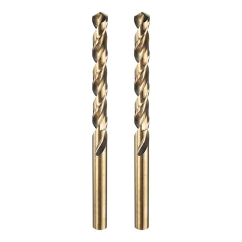 Image of sourcing map 2pcs M35 Cobalt Twist Drill Bit 6mm(15/64") Dia High-Speed Steel Metric Drill Bit with Titanium Coating For Drilling Hard Metals, Stainless Steel, Alloy Steel, Cast Iron
