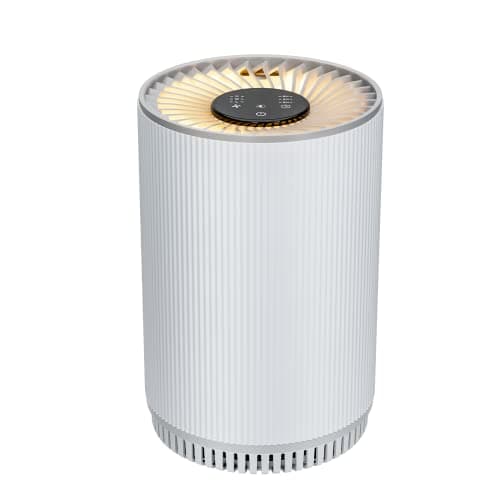 Image of AIUZLK Air Purifiers for Bedroom Home with 3 Stage H13 HEPA Filter,22dB Quiet Desktop Small air Purifier with Night Light,3 Timing,Suitable for Smoke,Pet Dander,Hair,Odors.KJ80