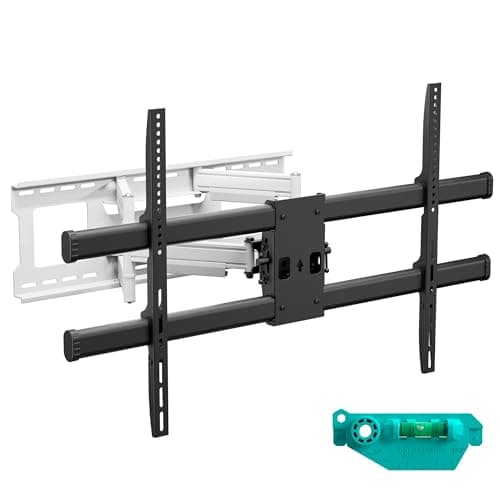 Image of ONKRON TV Wall Mount 42 "– 120", Wall TV Stand Weight up to 100 kg, TV Arm with VESA 200 x 100 – 1000 x 600 mm, Adjustable TV Bracket, Tilt and Swivel, Black and White M10-BW
