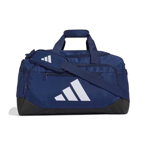 Image of adidas Unisex Training Defender Duffle Bag Small, Dark Blue/White, One Size