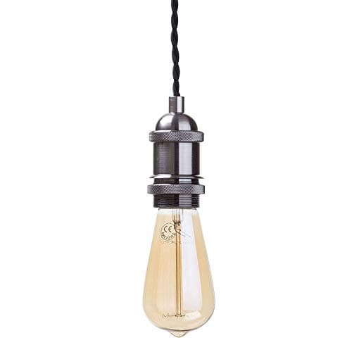 Image of LITECRAFT Ceiling Pendant Industrial Braided Cable E27 1 Light - (Pewter)