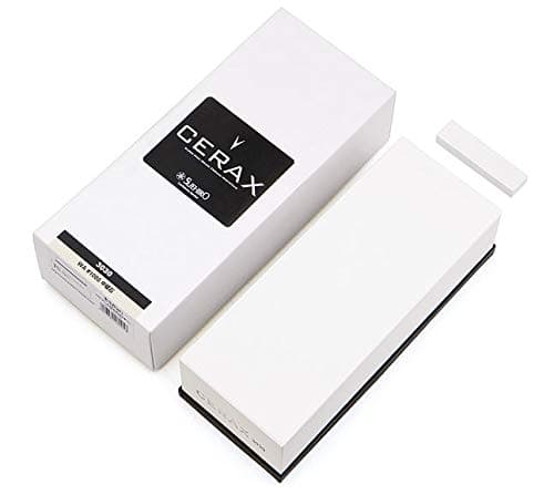 Image of Large and Thick Sharpening Stone Suehiro CERAX 3030 Medium Soaking Whetstone with Rubber Frame Grit #1000, Size 225 x 90 x 60 Millimeters, Large Size Kitchen Knives