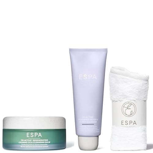 Image of ESPA Age Defying Double Cleanse Set | Tri‑Active Cica Cleansing Balm & Detox Purify Cleanser Duo | Redness‑Reducing, Purifying & Youthful‑Looking Skin Care Ritual