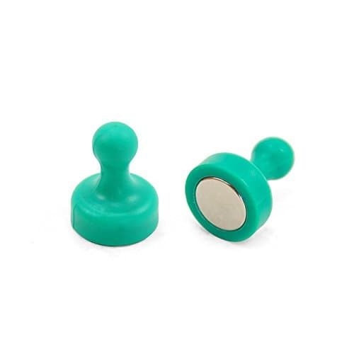 Image of High Power Green Skittle Magnet for Fridge, Office, Whiteboard, Noticeboard, Filing Cabinet - 19mm dia x 25mm tall - Pack of 2