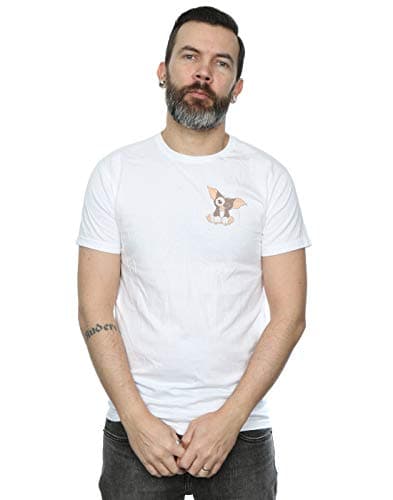 Image of Absolute Cult Gremlins Men's Gizmo Faux Pocket T-Shirt White XX-Large