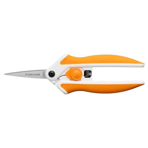 Image of Fiskars Softgrip fabric scissors, With micro-tip, Length: 15 cm, Stainless steel blade/plastic handles, White/grey, Easy Action, 1070029