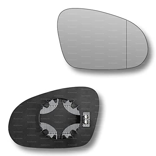 Image of Less4spares Replacement Wing Mirror Glass Right Compatible with VW Passat 2005-2010 CLIP-ON Driver Off side Heated with Blind Spot