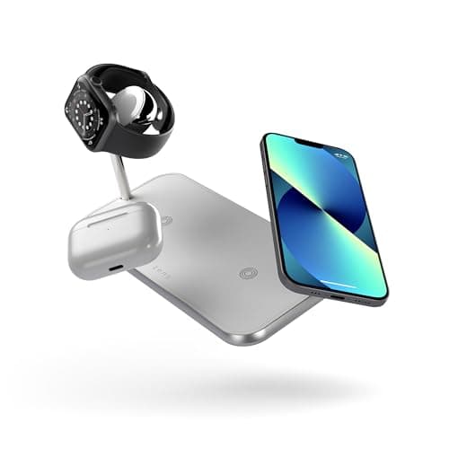 Image of Zens Dual Plus Watch Wireless Charger, 10 W Wireless Charging Station for iPhone, Apple Watch, Qi devices, Includes 24 W Power Adapter (EU, UK, US) and 1.5 M Integrated Cable, White