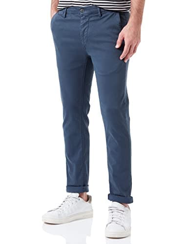 Image of REPLAY Herren Chino Zeumar Slim-Fit Hyperflex X-Lite mit Stretch, Blue Delavè 783 (Blau), 30W / 34L