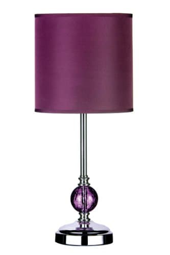 Image of Premier Housewares Table Lamp, BE14, Purple, Modern Crackle Glass Design,H42 x W18 x D18cm