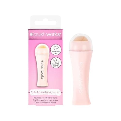 Image of Brushworks Oil Absorbing Roller – Volcanic Stone Face Roller for Oily Skin, Shine-Free Finish & Instant Oil Control | Compact & Easy to Clean