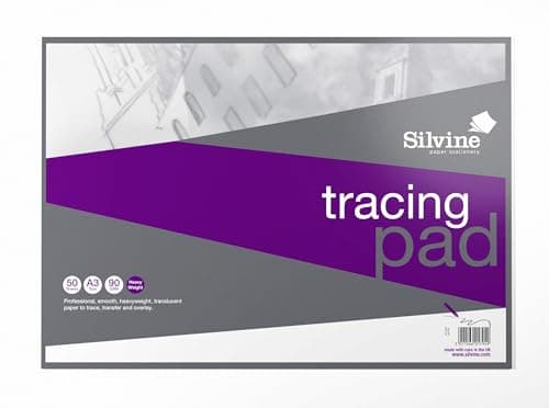 Image of Silvine A3 Professional Tracing Pad. 50 Sheets of Quality Heavyweight Tracing Paper (90gsm) (A3)
