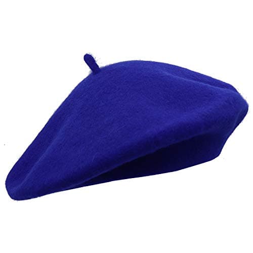 Image of Umeepar Wool French Beret Hat Solid Color Winter Hat for Women, Royal Blue
