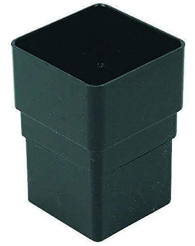 Image of FLOPLAST 65mm Square Downpipe Socket - Black - Pack of 2