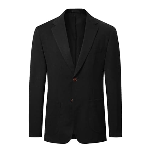 Image of Allthemen Men's Casual Blazer Wave Pattern 2 Button Regular Fit Suit Jackets Lightweight Sporty Blazer Coats Black 3XL