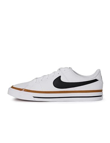 Image of NIKE Unisex Kids Court Legacy Sneaker, White Black Desert Ochre Gum L, 3.5 UK Child