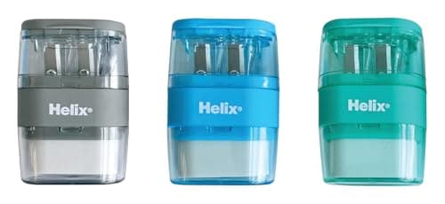 Image of Helix Balance Duo Two Hole Pencil Sharpener and Eraser (Assorted Colours)