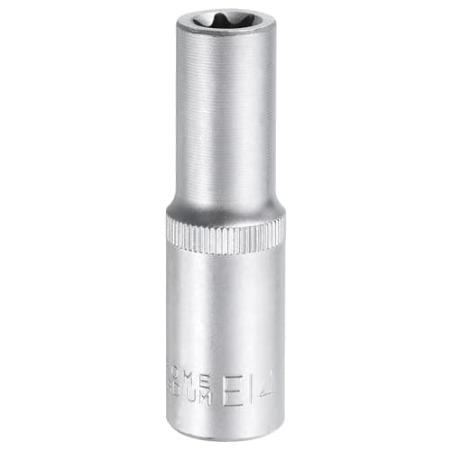 Image of sourcing map E-Torx Socket 1/2" Drive E14 External Torx Deep Socket CR-V Steel 6 Point Spline Socket External Torque Star Female Bit Socket for Auto Repairs Home Maintenance DIY Hand-Making