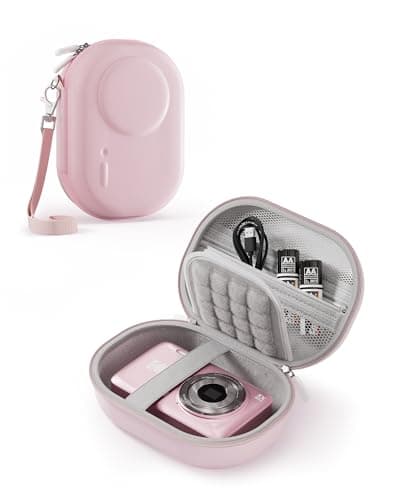 Image of ProCase Camera Case for Kodak PIXPRO FZ55/FZ45/C1 Zoom,for CAMKORY/Lecran/VAHOIALD/Canon IXUS 285 HS, Compact Digital Camera Carrying Case, Shockproof Travel Storage Bag with Mesh Pocket - Pink