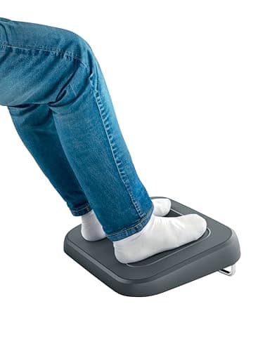 Image of Leitz Ergo Adjustable Desk Foot Rest, 80% Post-Consumer Recycled Plastic & 100% Recyclable, Three Height Settings, Improves Posture & Blood Circulation, Ergo Range, Dark Grey, 65460089