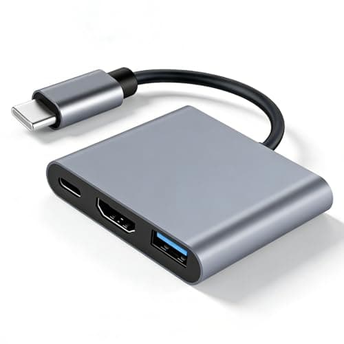Image of Lizoak USB C to HDMI Adapter, Type C to HDMI Digital AV Multiport Adapter, 4K@60Hz Video & USB 3.0 & PD 100W, Compatible with i-Phone, i-Pad, MacBook, HDTV, Monitor, Projector