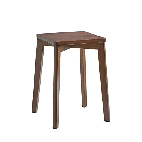 Image of Aibiju Square Wooden Stool, Dressing Table Stool, Solid Wood Makeup Step Stool, Kids Small Table, Perfect Size for your Living Room, Bedroom (Brown, 1 Piece),YDEU-1500