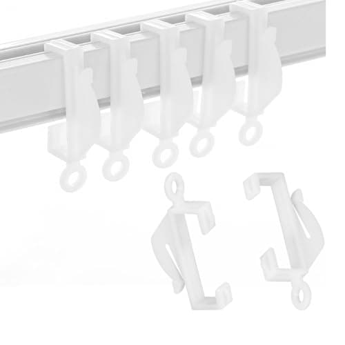 Image of 50 Pieces Plastic glider Curtain Hooks track hooks for curtains (33mm internal diameter)