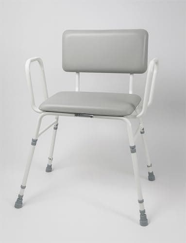 Image of Aidapt 4in1 Bariatric Perching Stool. Padded Back Extra Wide Seat, Height Adjustable,254kg Weight Limit, Kitchen&Bathroom Stool for Elderly,Pregnant,Adult, Tool Free Assembly