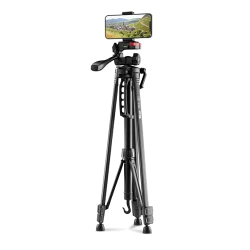 Image of Hama Camera Tripod "Star 153 3D" for Smartphone/Camera (58-153 cm/22.8-60.2 inches, up to 3 kg, Lightweight Aluminium Travel Tripod with Carry Bag)