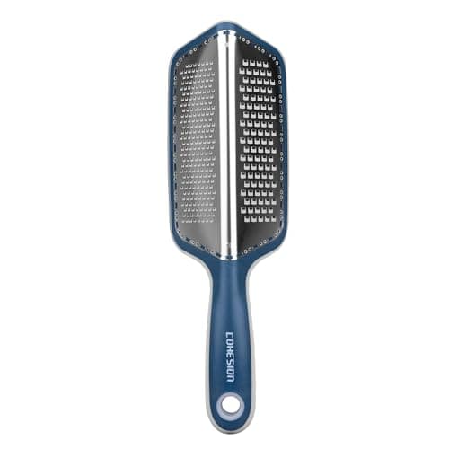 Image of Cohesion Zester Grater Double-sided Graters for Kitchen - Kitchen Lemon Zester Tool for Cheese, Citrus, Garlic, Ginger, Nutmeg, Chocolate, Fruits, Vegetables with Sharp Premium Stainless Steel - Blue