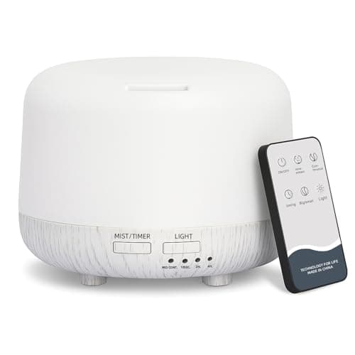 Image of DIFFOFE 300ML Essential Oil Diffuser – Ultrasonic Aromatherapy Diffuser with Remote Control, 8-Hour Quiet Operation, 7 LED Colors, 4 Timer Settings, Auto Shut-Off, for Small Rooms & Bedrooms