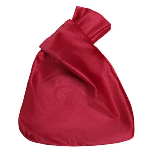 Image of Anopo Small Velvet Wristlet Purse for Women Elegant Clutch Evening Bag Wrist Bag Sleeve-Knot-Pouch Red