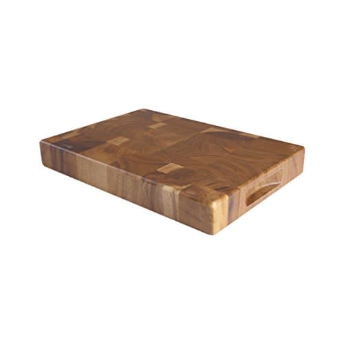 Image of T&G Tuscany Rectangular End Grain Chopping Board with Finger Grooves in Acacia, Medium, 38 x 26 x 4 cm 10942