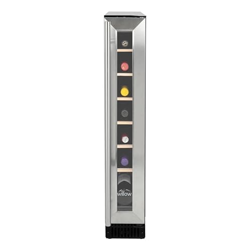 Image of Willow W15WCSS 20L Under Counter Wine Fridge/Wine Cooler, 4* Rating, Digital Display with Touch Control, Ventilated Cooling, 2 Years Warranty - Stainless Steel