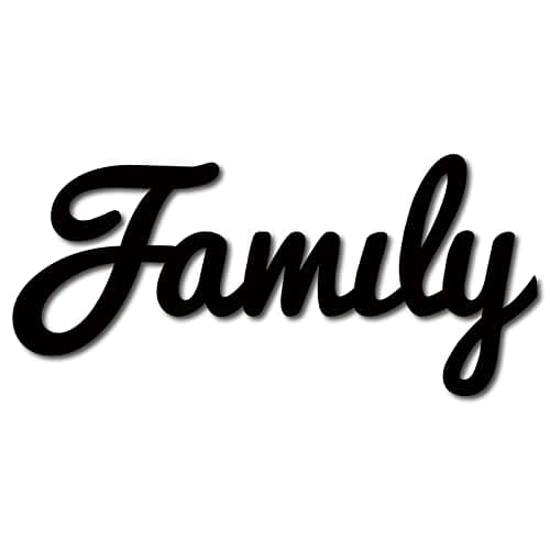 Image of CREATCABIN Wood Family Sign Wall Decor Art Cutout Letter Word Laser Cut Unfinished Decorative Accessories Rustic for Living Room Home Door Farmhouse Porch Bedroom Decoration 11.8 x 5.47 Inch,Black