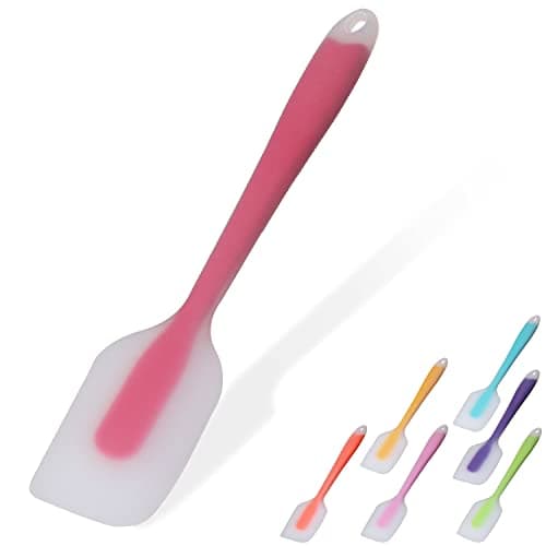 Image of Silicone Spatula, Spatulas for Cooking 450°F Heat Resistant Seamless Rubber Spatulas Non-Stick Silicone Kitchen Utensils for Cooking, Baking and Mixing, Dishwasher Safe (Red)
