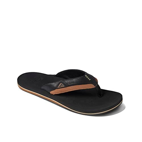 Image of Reef Mens Sandals, Cushion Dawn, Black/Tan, UK 9