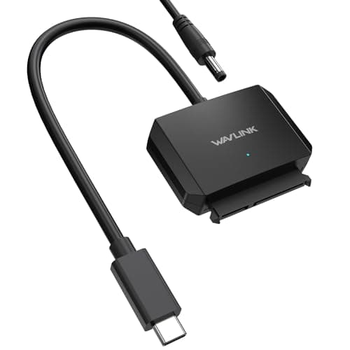 Image of WAVLINK SATA to USB C Adapter Cable, USB C 3.0 to SATA III 5 Gbps Converter/Connector for 3.5" HDD & 2.5" HDD/SSD with 12V2A Power Adapter, Max 18TB, UASP, TRIM, S.M.A.R.T, Auto-sleep Mode