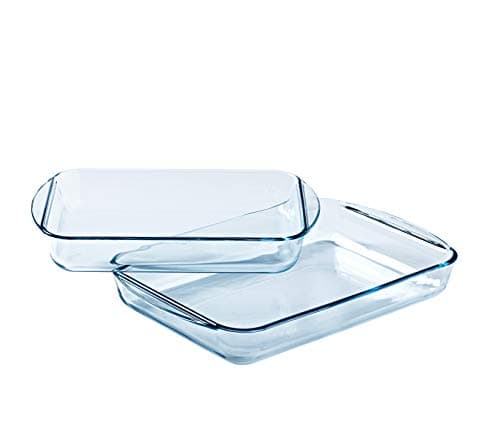 Image of Pyrex® - Essentials - Set of 2 Rectangular Glass Lasagne Dishes (35 x 23 cm, 40 x 27 cm)