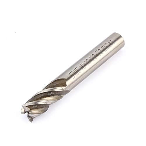 Image of 10mm 4 Flutes End Mill Set, Straight Shank End Mill Cutter Drill Bit Tool for Wood Steel Iron, 1 Piece