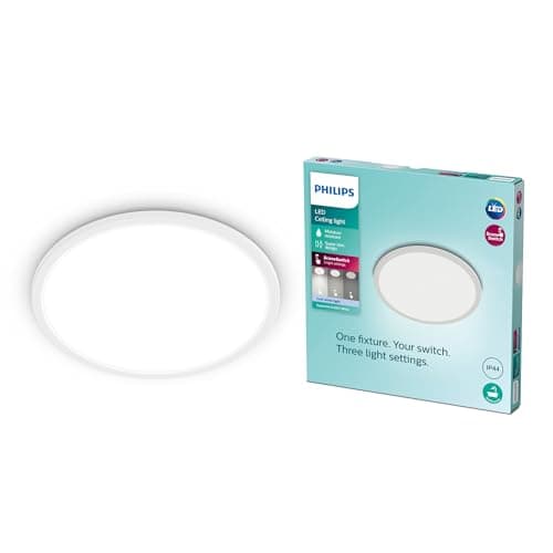Image of Philips LED Superslim Bathroom Ceiling Light 40K 15W, Cool White IP44 for Bathroom and Kitchen Lighting