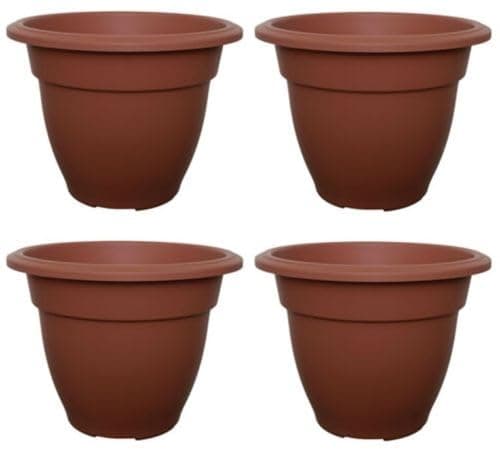 Image of Shop4allsorts Set Of 4 38cm Round Terracotta Plastic Bell Plant Pot