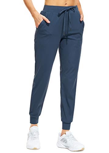 Image of Libin Joggers for Women Tracksuit Bottoms Ladies Yoga Pants Lightweight Jogging Sweatpants Running Sports Cuffed Trousers Womens Track Pants Navy Blue XS